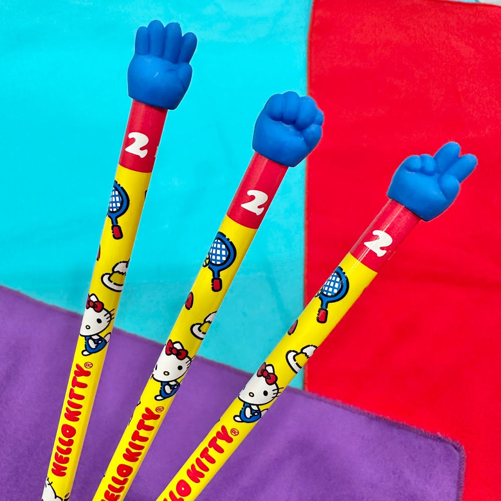 Hello Kitty Pencil w/ Eraser "Rock, Paper, Scissors" (Yellow)