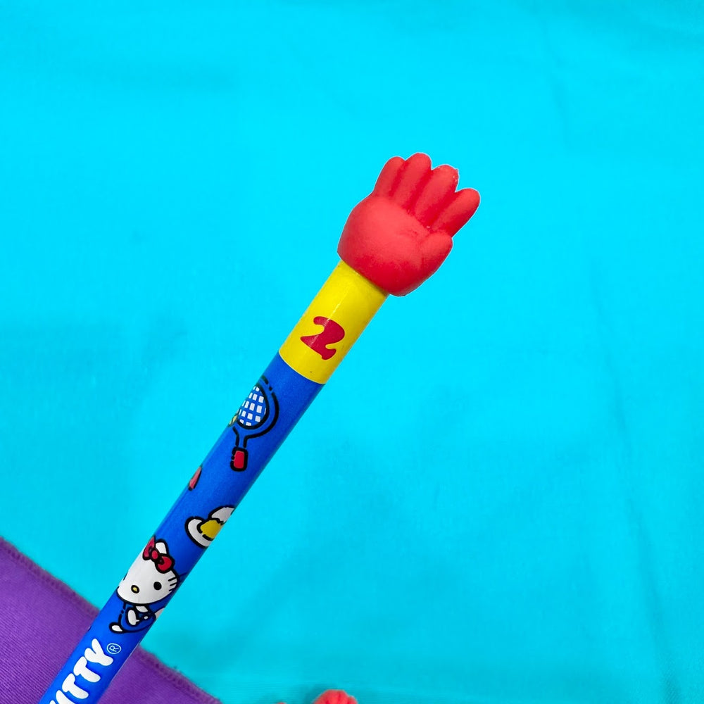 Hello Kitty Pencil w/ Eraser "Rock, Paper, Scissors" (Blue)