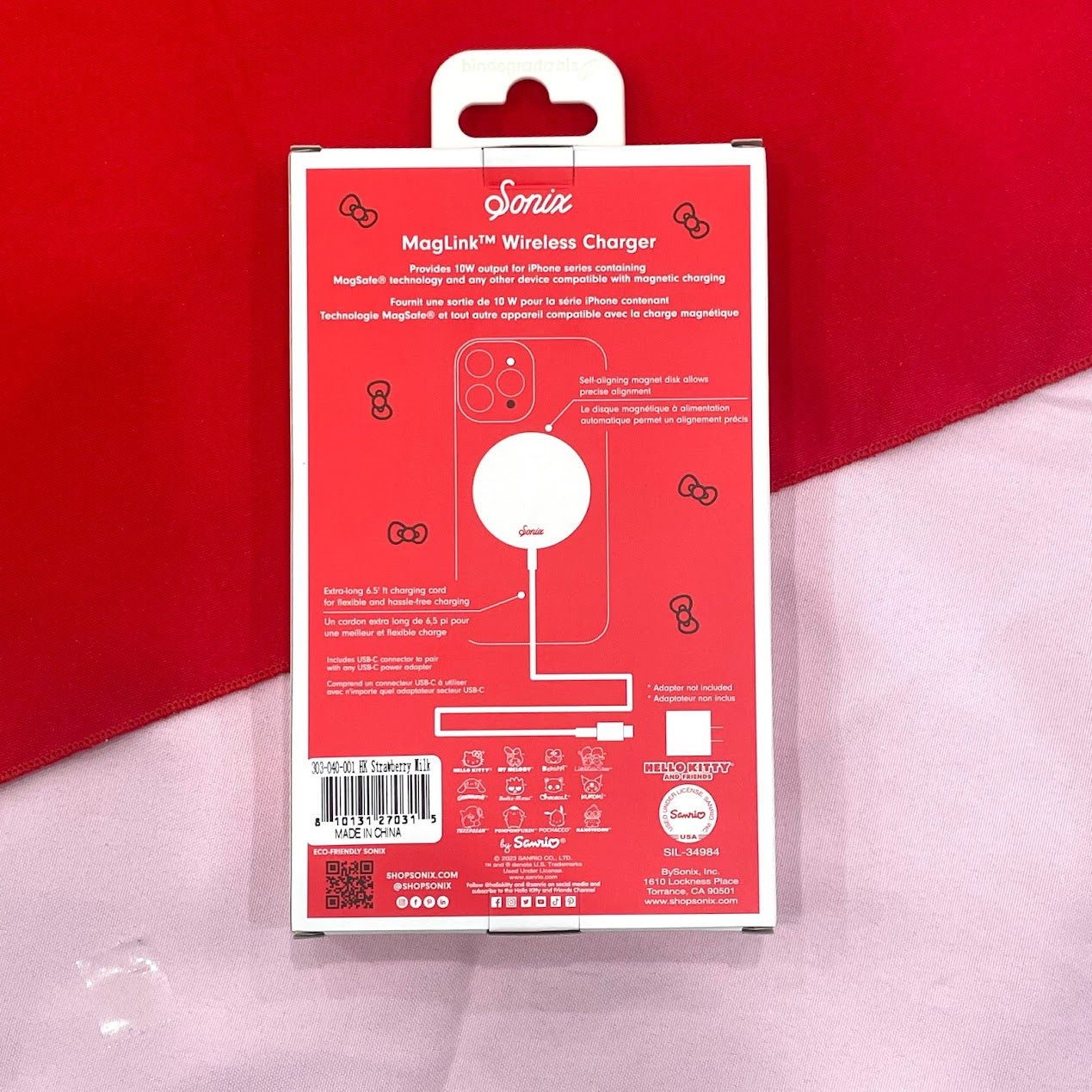 Sonix x Hello Kitty "Strawberry Milk" Magnetic Link Wireless Charger