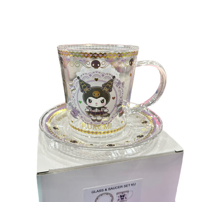 Kuromi Glass & Saucer Set [SEE DESCRIPTION]