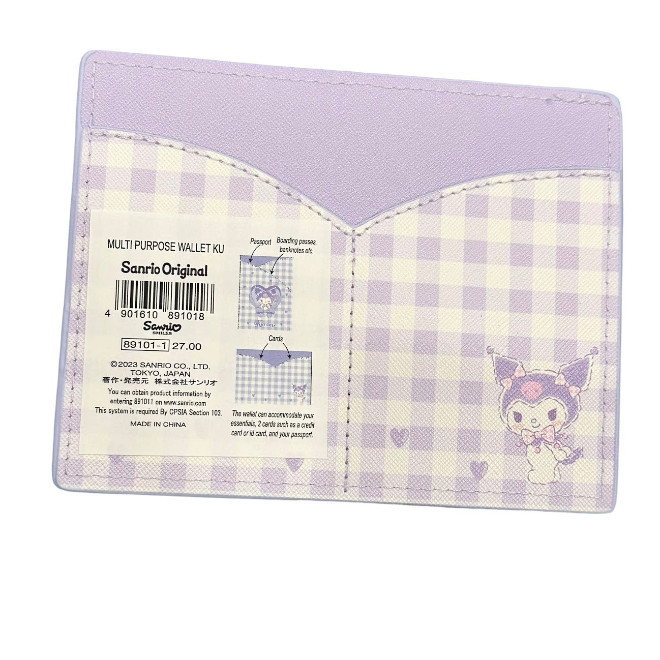Kuromi "Plaid" Multi Purpose Wallet