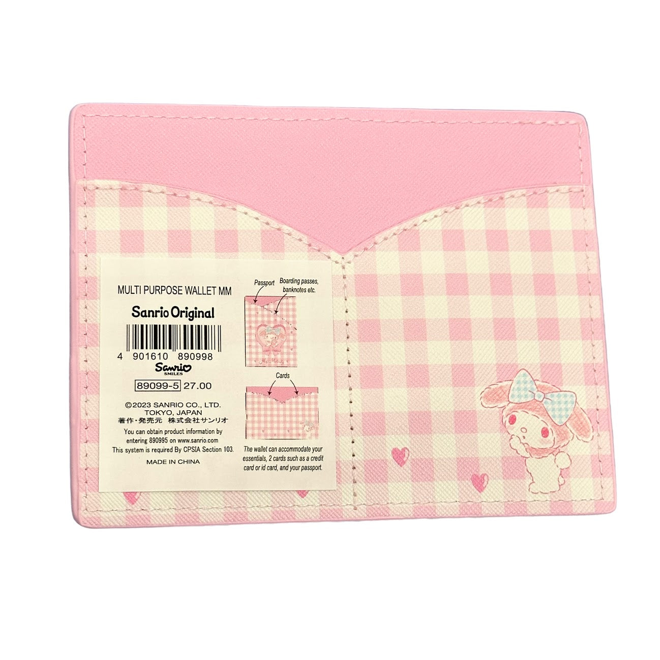 My Melody "Plaid" Multi Purpose Wallet