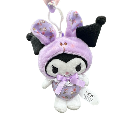 Kuromi "Flower Bunny" Mascot Clip-On Plush