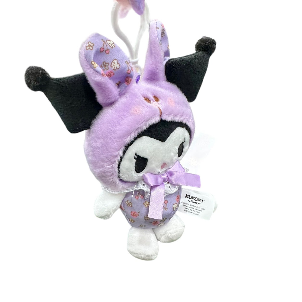 Kuromi "Flower Bunny" Mascot Clip-On Plush