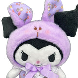 Kuromi "Flower Bunny" Mascot Clip-On Plush