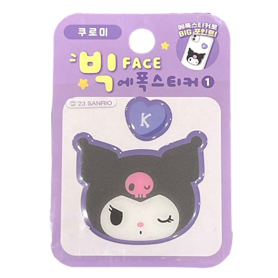 Kuromi Big Face Epoxy Sticker (Heart)