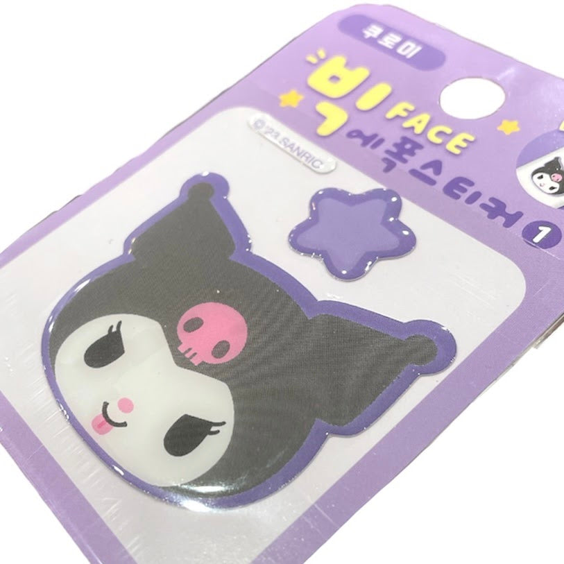 Kuromi Big Face Epoxy Sticker (Star)