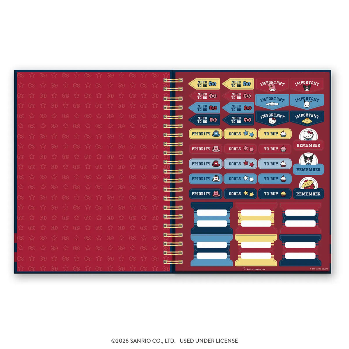 Hello Kitty & Friends "Varsity" Extra Large Spiral Notebook
