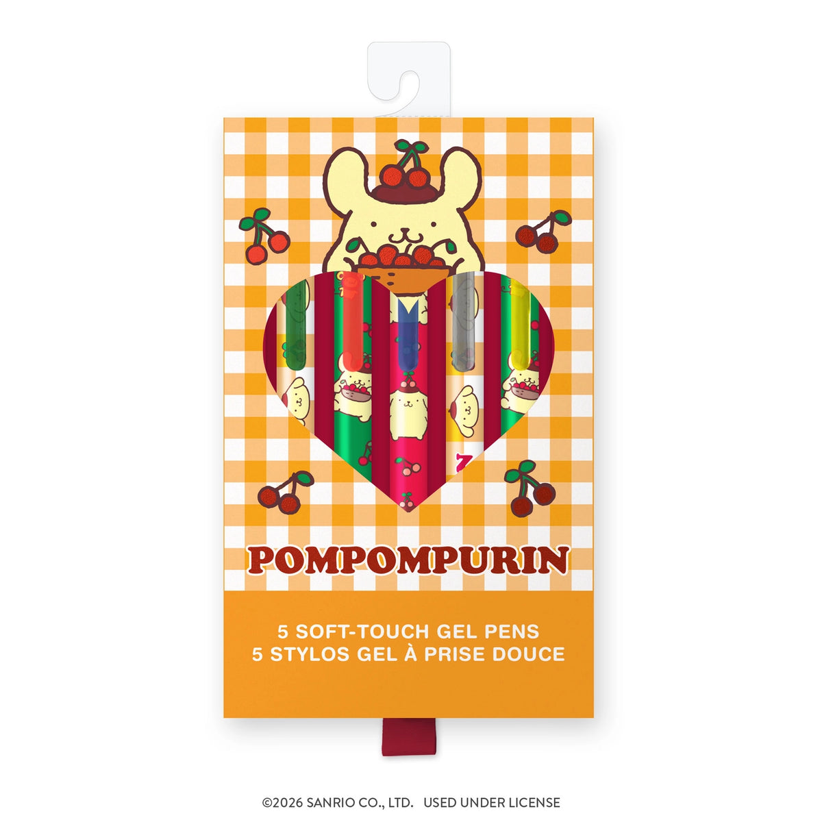 Pompompurin "Cherry Picnic" Soft-Touch Gel Pen Set