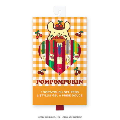 Pompompurin "Cherry Picnic" Soft-Touch Gel Pen Set