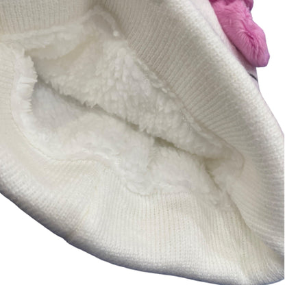 Hello Kitty "Plush Bow Knit Cuff" Hat & Glove Set