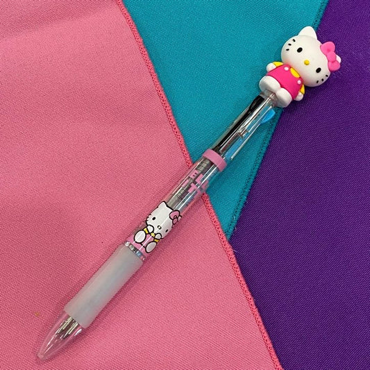 Hello Kitty 0.7mm 3-Color Ballpoint Pen (Pink Standing)
