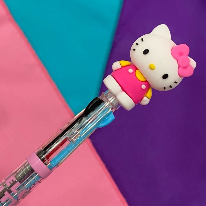 Hello Kitty 0.7mm 3-Color Ballpoint Pen (Pink Standing)