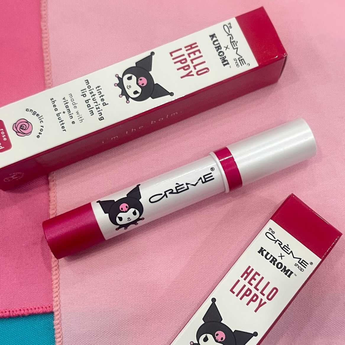 The Creme Shop x Kuromi Hello Lippy Tinted Moisturizing Lip Balm "Angelic Rose"