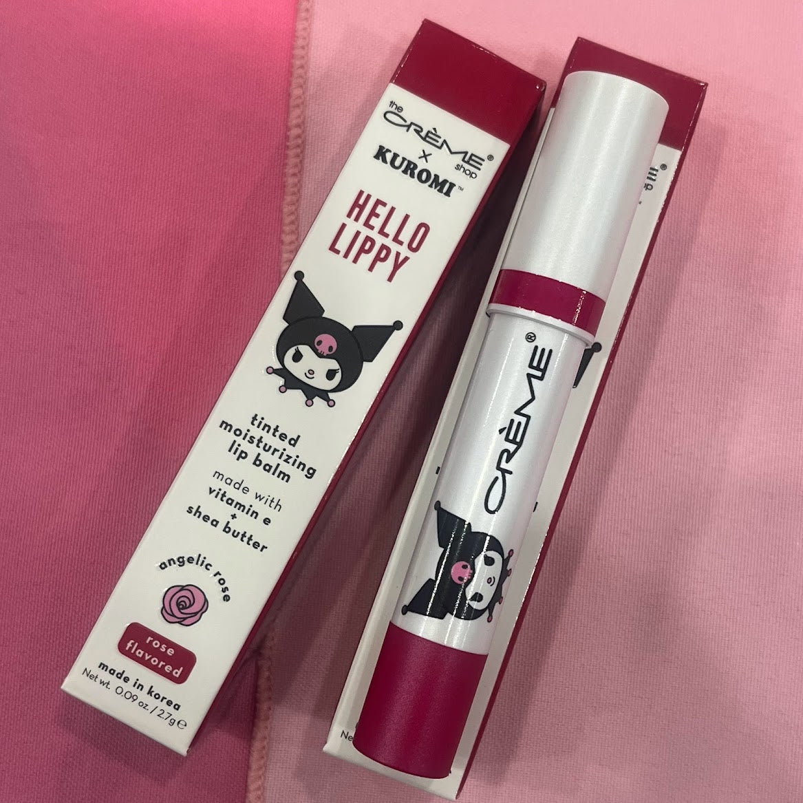 The Creme Shop x Kuromi Hello Lippy Tinted Moisturizing Lip Balm "Angelic Rose"