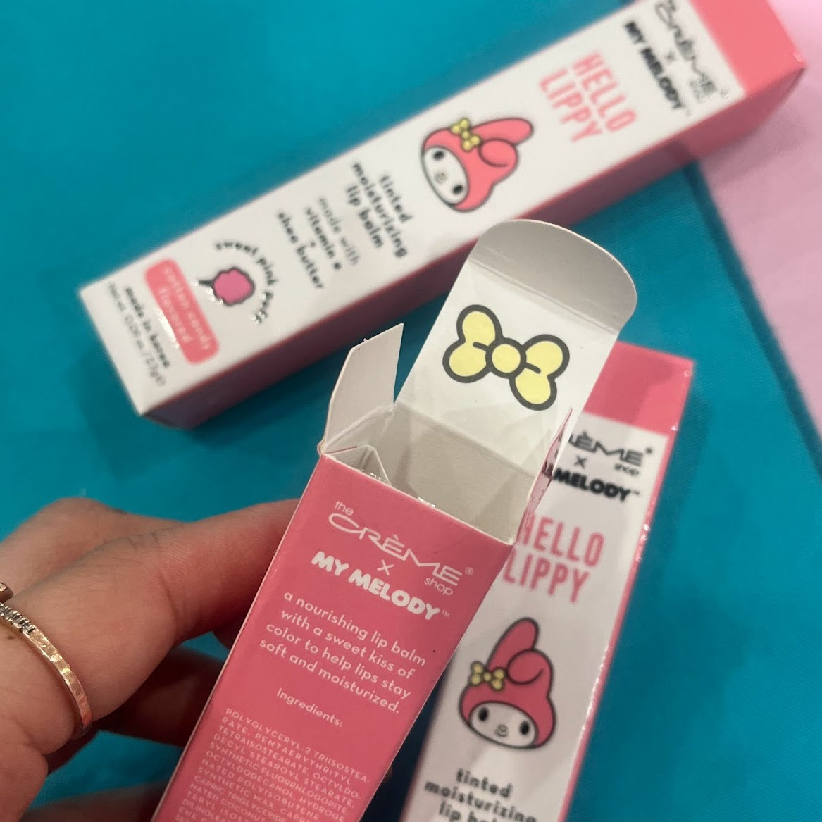 The Creme Shop x My Melody Hello Lippy Tinted Moisturizing Lip Balm "Sweet Pink Puff"