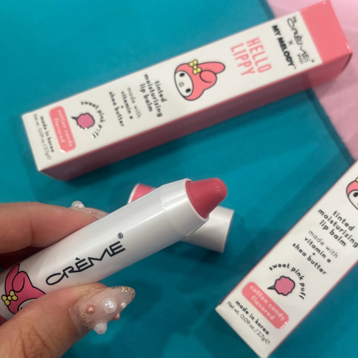 The Creme Shop x My Melody Hello Lippy Tinted Moisturizing Lip Balm "Sweet Pink Puff"
