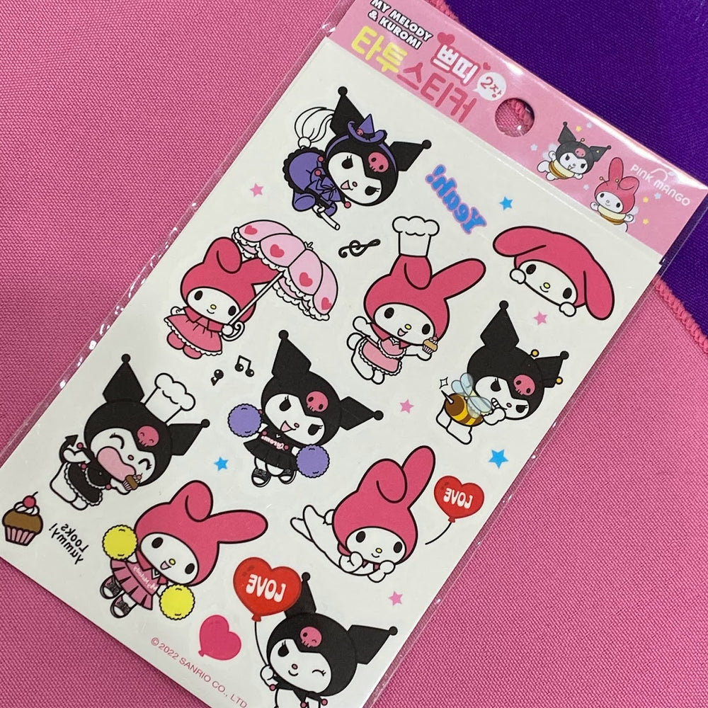 My Melody & Kuromi Petite Tattoo Sticker