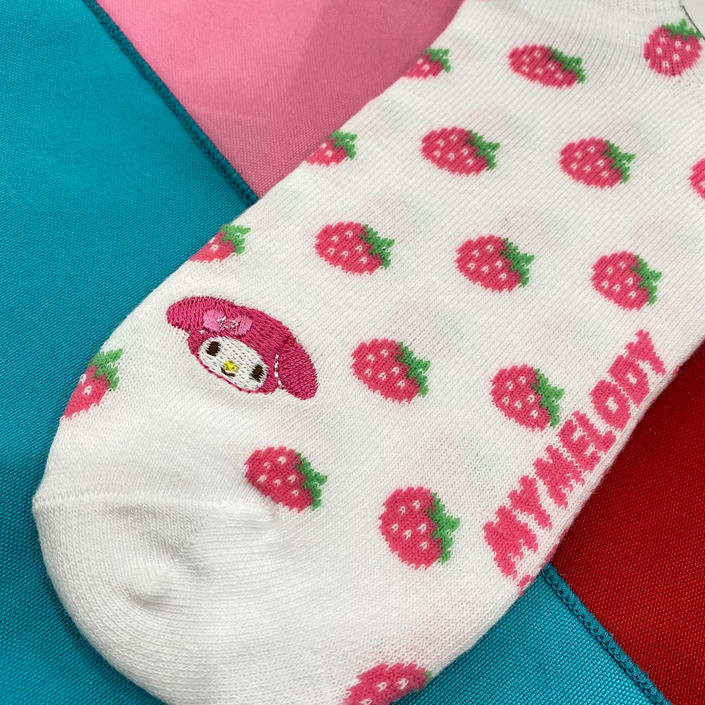 My Melody Adult Short Socks (Strawberry)
