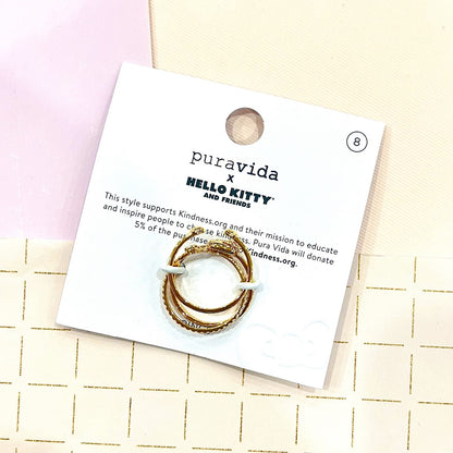 Pura Vida x Hello Kitty Delicate Ring Stack (Size 8)