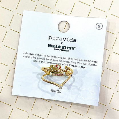 Pura Vida x Hello Kitty Delicate Ring Stack (Size 9)