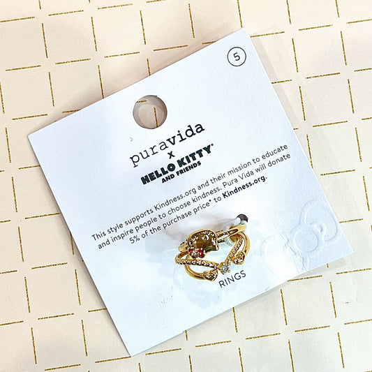 Pura Vida x Hello Kitty Delicate Ring Stack (Size 5)