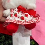 Hello Kitty "Strawberry Dress" Clip-On Mascot Keychain