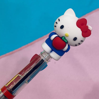 Hello Kitty 0.7mm 3-Color Ballpoint Pen (Blue w/ Apple)