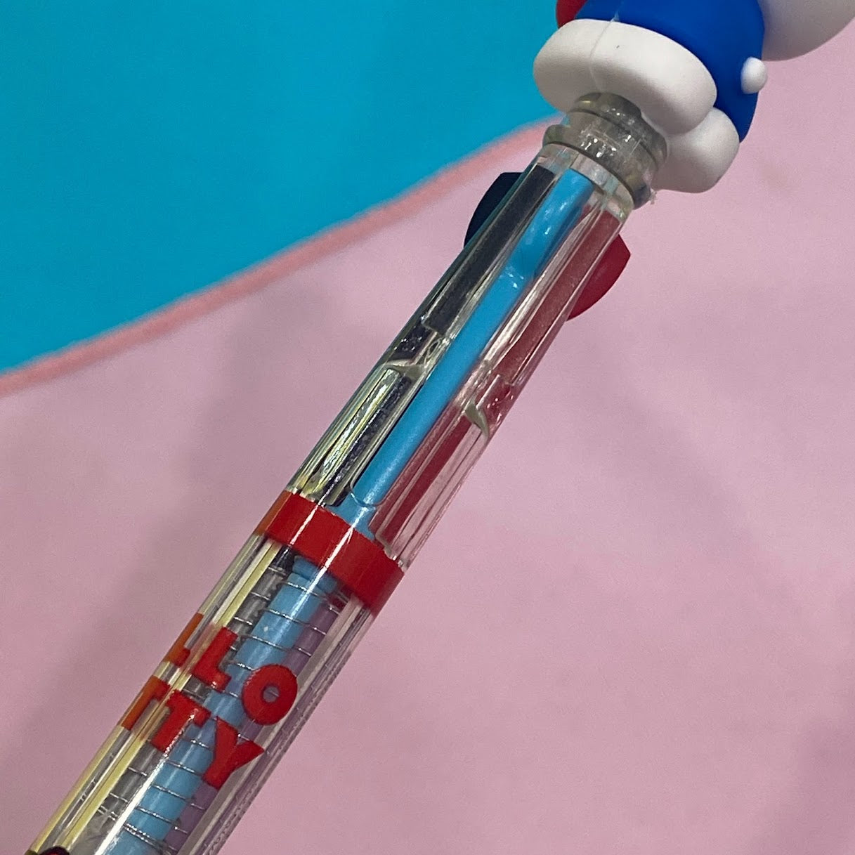 Hello Kitty 0.7mm 3-Color Ballpoint Pen (Blue w/ Apple)