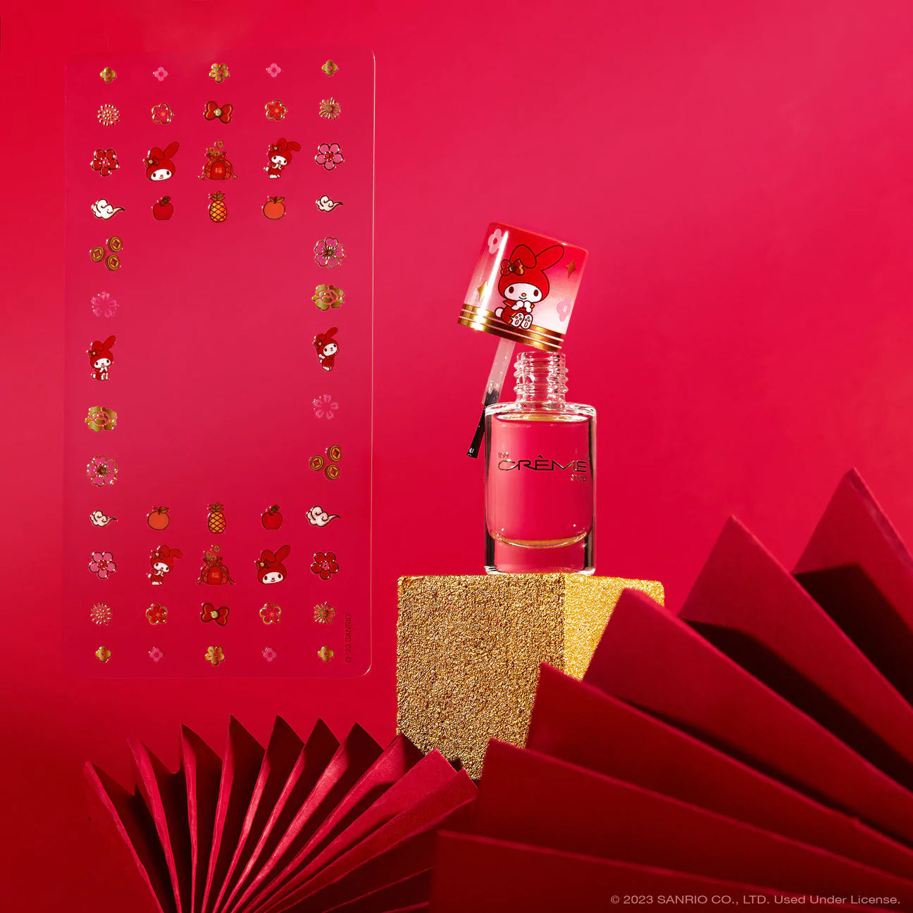 The Creme Shop x My Melody "Lunar New Year" 50 Nail Decals & Clear Polish Set