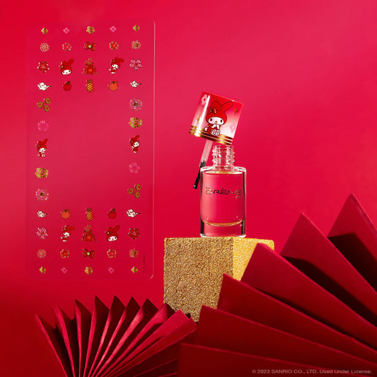 The Creme Shop x My Melody "Lunar New Year" 50 Nail Decals & Clear Polish Set