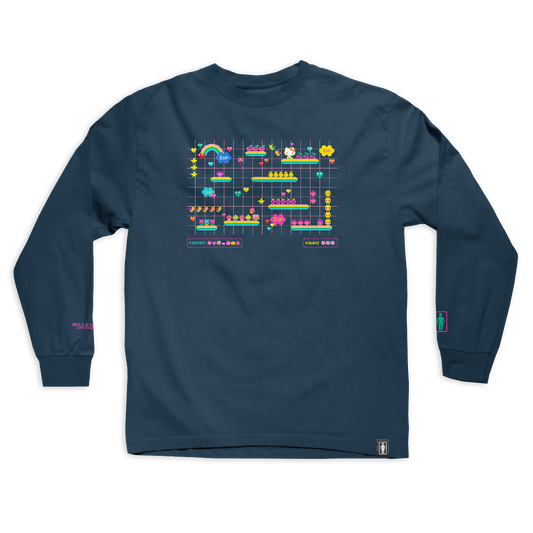 Girl x Sanrio "Kawaii Arcade" Level Up Long Sleeve (Harbor Blue)